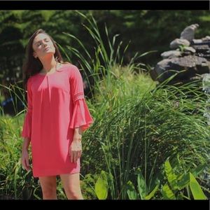 Adorable Bell Sleeve Coral Dress